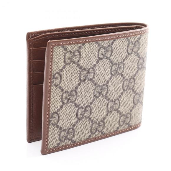 Gucci Interlocking G GG Supreme Bi-fold Wallet Coated Canvas Leather Men's Gr... - Picture 3 of 6